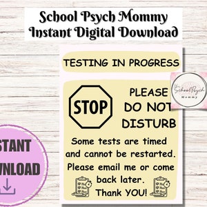 Testing in Progress Printable Sign, Poster, Door Sign, Office Décor ...