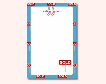 Realtor Note Pad, Monogrammed Notepad, Personal Stationery, Classic Notepad, Realtor Gift, Preppy Notepad, Custom Name Initials