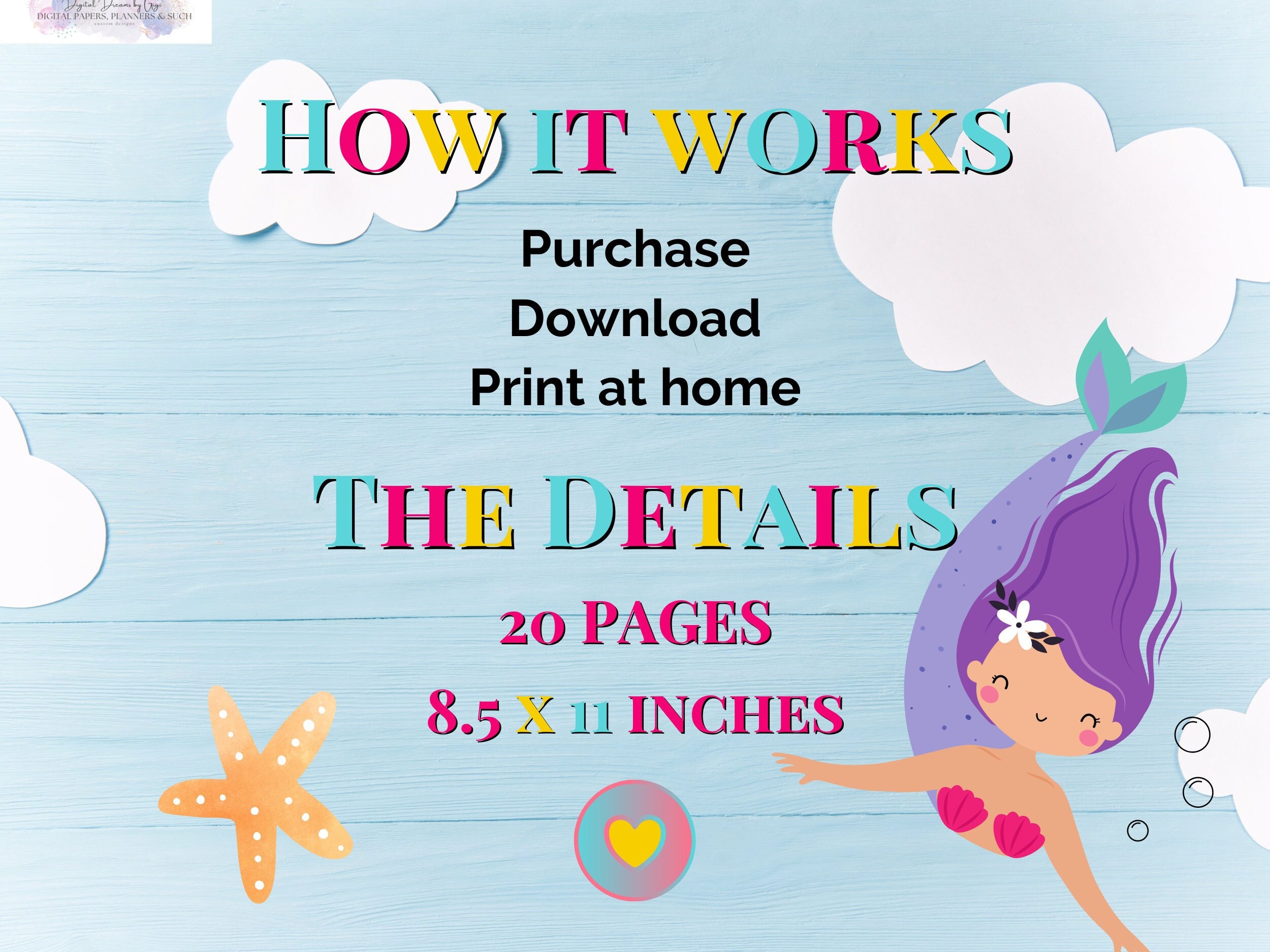 Mermaid Printable, Mermaid Pictures,coloring Pages Pdf, Kids Coloring ...