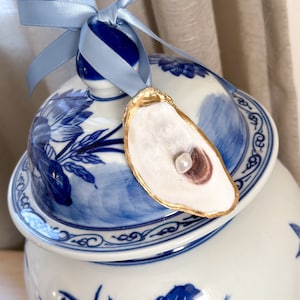 Oyster Shell Freshwater Pearl Hand Painted Ornament
