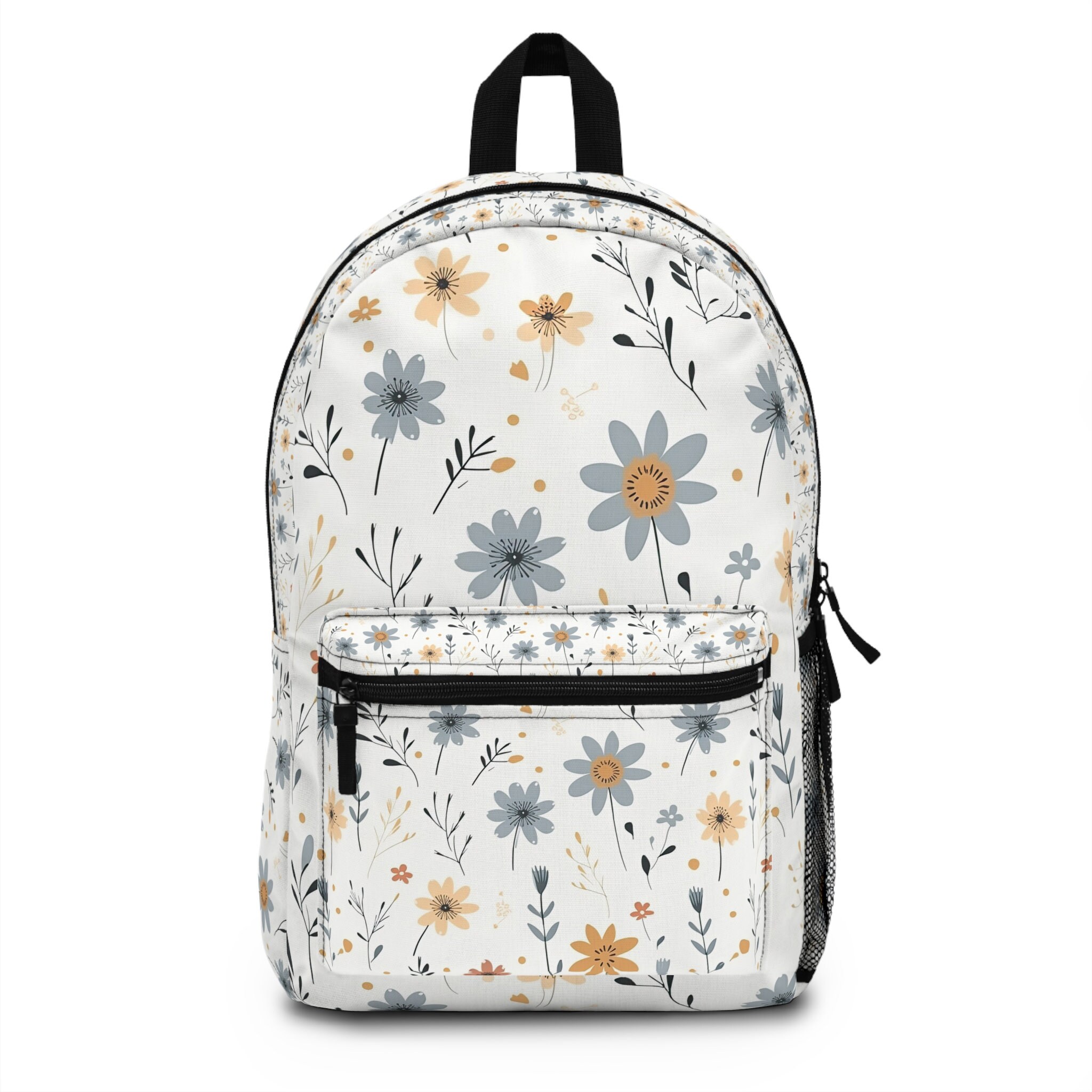 Discover 可愛い花 花柄 スクールバッグ ビンテージレトロ デザイン Floral Backpacks