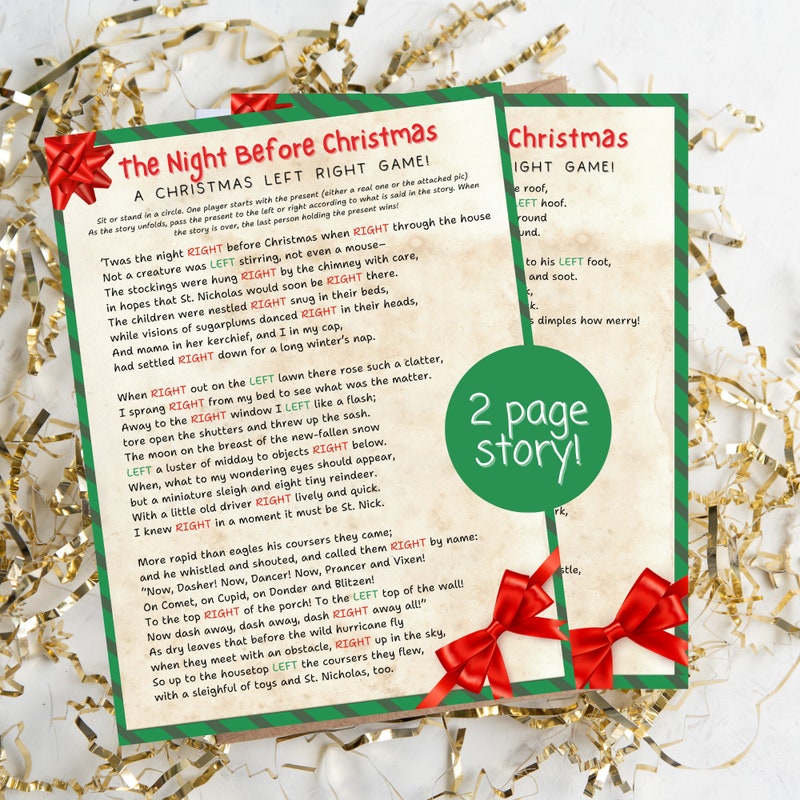 Grinch Left Right Printable Story Game - Etsy