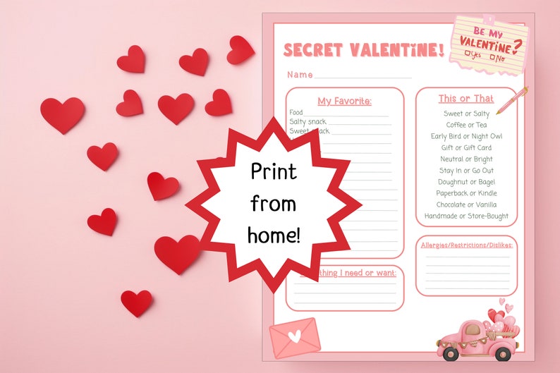 Secret Valentine Questionnaire Valentine Secret Pal Printable Secret Valentine Questionnaire secret-valentine-questionnaire-valentine-secret-pal-printable-secret-valentine-questionnaire