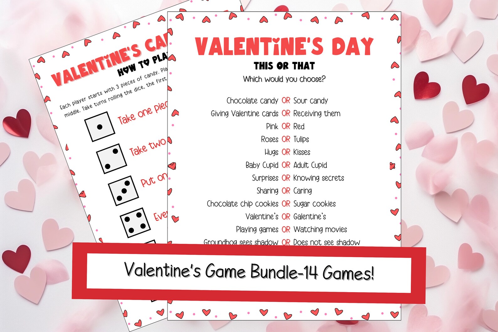 Printable Valentine's Day Games Bundle for Kids and Adults - Etsy