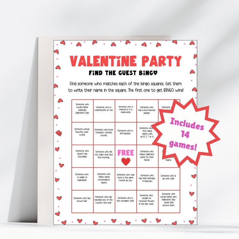 Printable Valentine's Day Games Bundle for Kids and Adults - Etsy