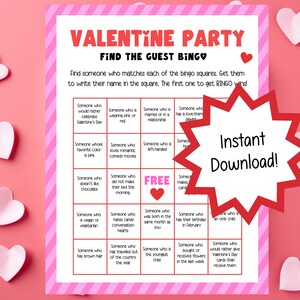 Find the guest bingo game, Valentines games for teens, games for work, Valentines games classroom group game