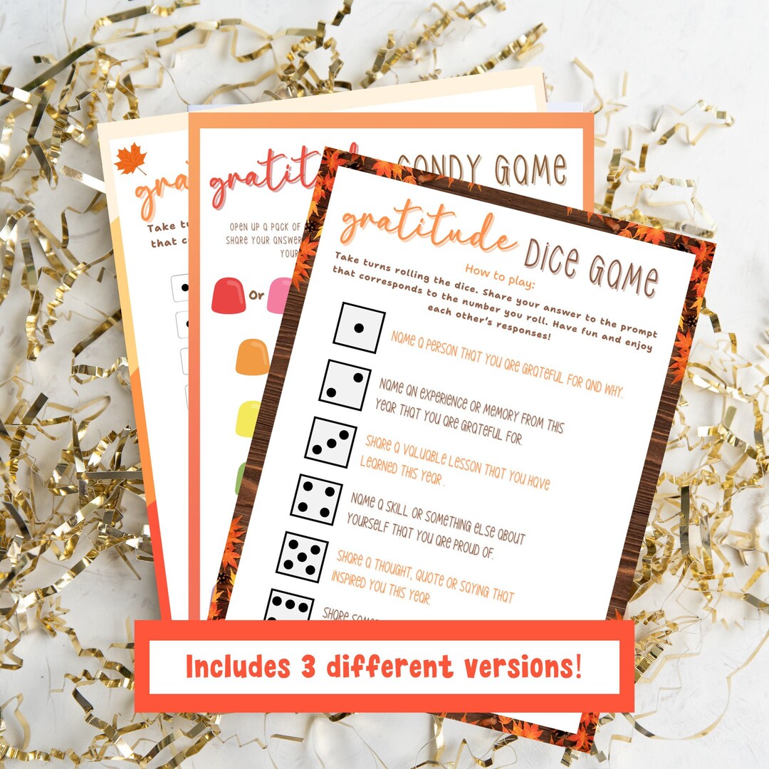 Gratitude Dice Game Thankful Dice Game Thanksgiving Gratitude Game Gratitude Dice Game Thankful Dice Game Thanksgiving Gratitude Game