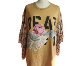 Extra large upcycled t-shirt one of a kind