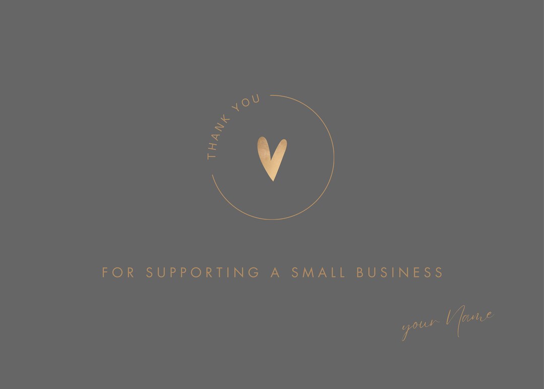 Editable in CANVA Gray Business Thank You Insert Card Template Modern ...