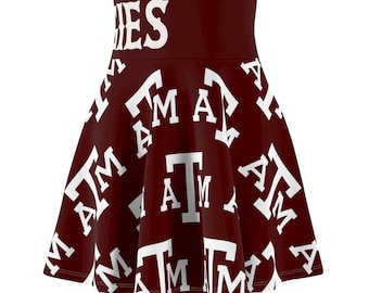 Texas Aggies Skater Skirt,  Aggies, game day dress, Texas A&M shirt, color options, Aggie Football game day shirt, dress, maroon, aTm