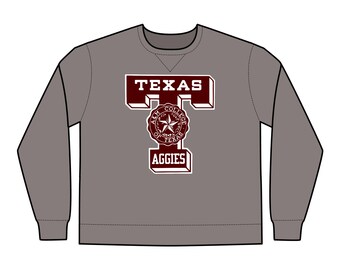 Texas AMC, Aggies, Texas A&M Crewneck Sweatshirt, Retro, Vintage Style