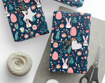 Easter bunnies and eggs Wrapping Paper Roll for Easter day gift wrapping papers, glossy and matt finishes