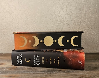 Crescent City Duo by Sarah J Maas With Sprayed and Stenciled Pages 