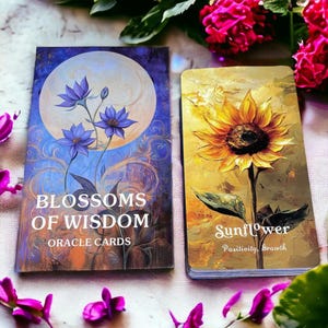 Jeu de cartes Oracle Blossoms of Wisdom, Cartes Oracle, Aperçu psychologique, Oracle de la nature, Méditation, guérison, Reiki, Tarot, Outil Oracle de divination