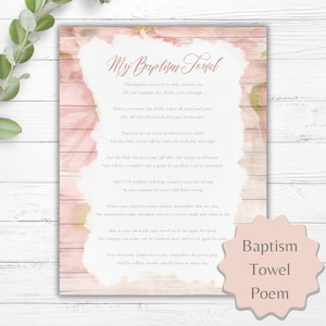 LDS Tauftuch Karte Mädchen | Tauftuch Gedicht | Tolles Taufgeschenk | Druckbare Download
