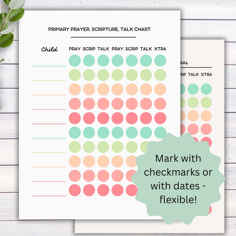 LDS Primary Prayer Talk Scripture Tracker | Stay Organized for Opening ...
