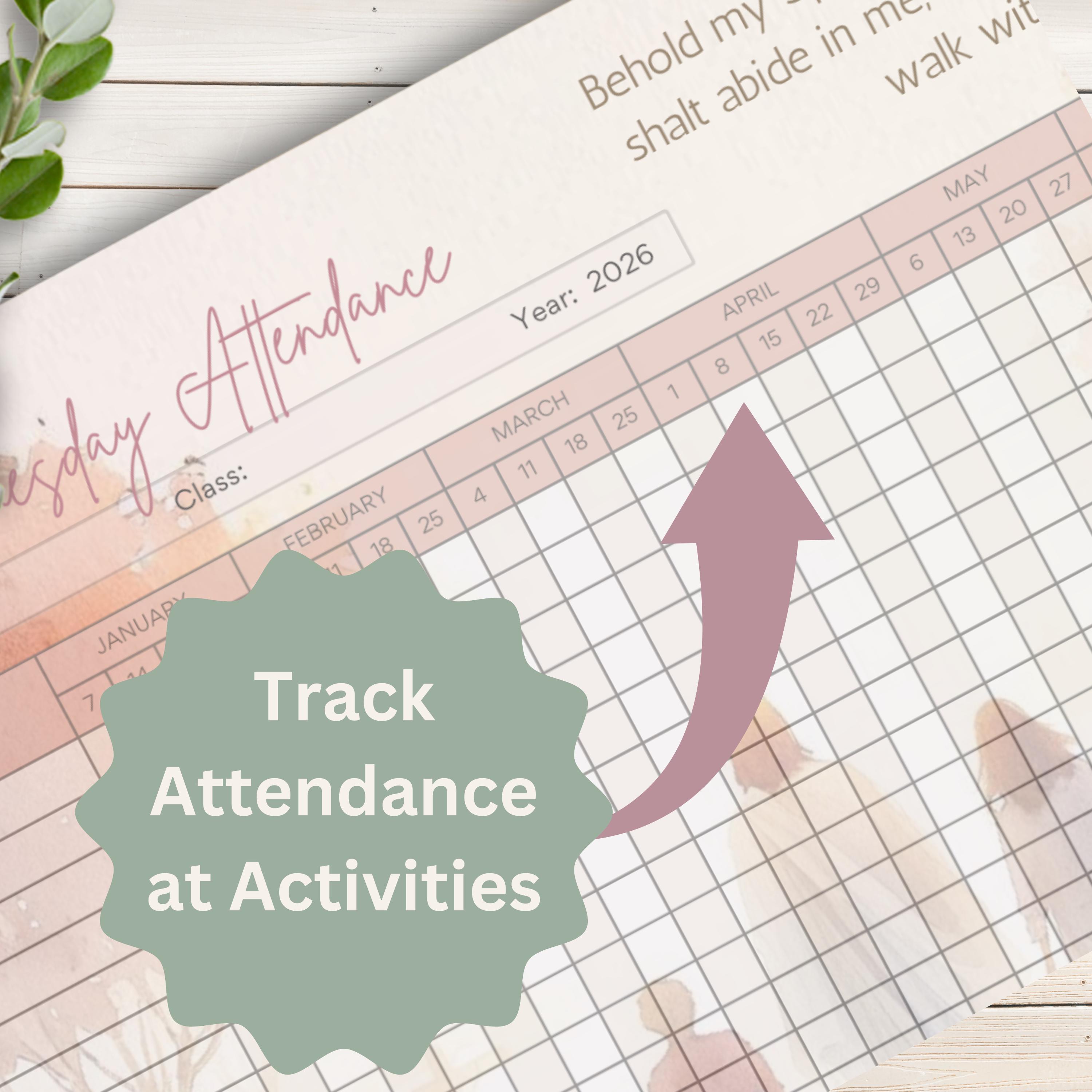 2026 YW Activity Attendance Roll Tracker | Church of Jesus Christ of ...
