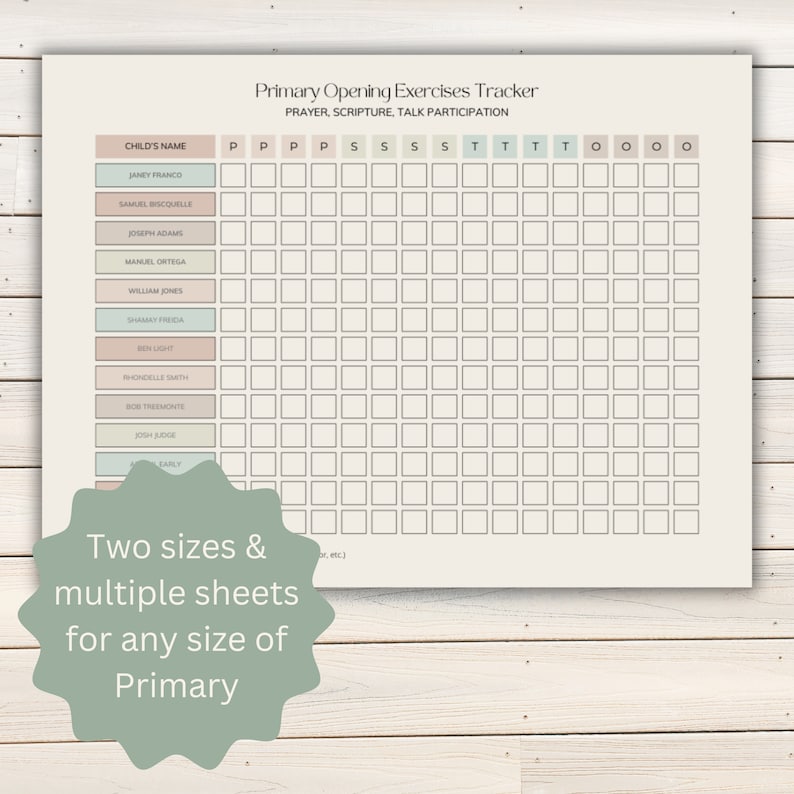 LDS Primary Prayer Talk Scripture Tracker | Great for Tracking Opening ...