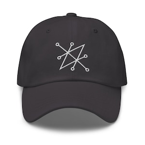 White Sigil of Fallen Angel Azazel Embroidered Unstructured Baseball Cap Dad hat