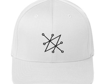 Black Sigil of Fallen Angel Azazel Embroidered Structured Twill Cap