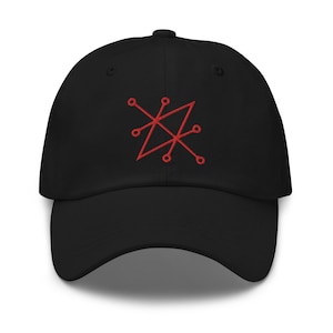 Red Sigil of Fallen Angel Azazel Embroidered Unstructured Baseball Cap Dad hat