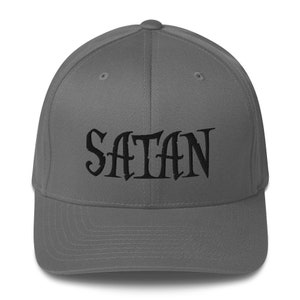 Black Satan Pure Evil Occult Embroidered Structured Twill Baseball Cap