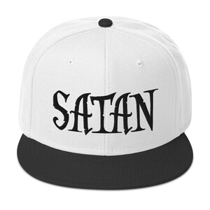 Schwarz Satan Pure Evil Occult bestickte Flat Bill Cap Snapback Hat