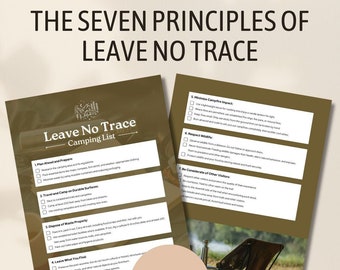 The Seven Principles of Leave No Trace Camping List, Leave No Trace Printable for Scouts, National Parks, Camping, Outdoors