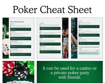 Poker Cheat Sheet, Texas Hold'em Hand Rankings, Poker Hand Rank Instant ...