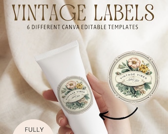 Editable Label Templates, Custom Packaging, Cosmetic Product Label Template, Custom Body Product Label, Jar Labels