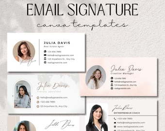 DIY Email Signature Template for Real Estate Agents, Email Footer Design - Fully Editable Canva Template - Instant Download