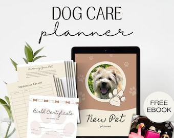 Informe de calificaciones imprimible para perros, registros de mascotas, planificador de adiestramiento canino, registro de adiestramiento canino, planificador de cuidado de mascotas, registro de salud de mascotas, diario para mascotas