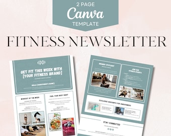 Yoga Email Newsletter Template, Email Marketing Template Canva, Weekly Newsletter Template, Editable Newsletter Template