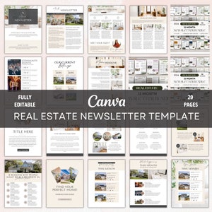 Real Estate Newsletter Template Mailler Bundle Real Estate Marketing Monthly Realtor Newsletter Real Estate Farming Newsletter | Canva
