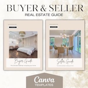 Real Estate Guide Template Bundle, Home Selling Buying Process, Buyer and Seller Guide Presentation, Canva Marketing for Real Estate Agent