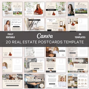 Editable Real Estate Postcard Canva Template, Realtor Postcards Bundle, Real Estate Agent Marketing, Just Listed Postcard, Farming