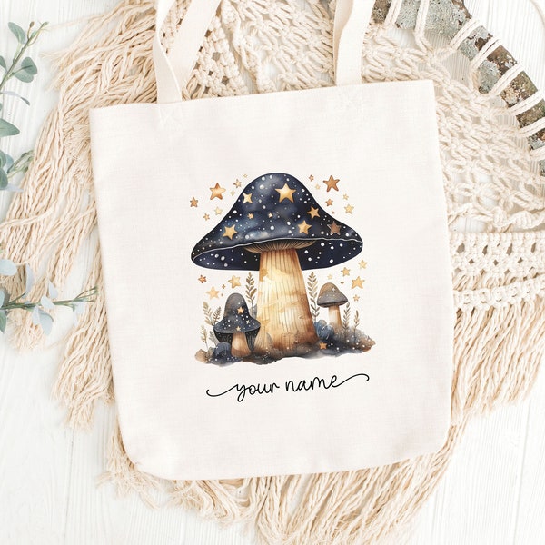 Magic Mushroom Tote Bag, Cute Tote Bag, Mushroom gift, Cottagecore Tote Bag, Mushroom Gifts