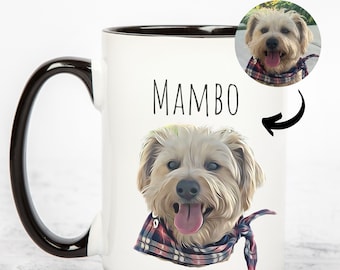 Custom Dog Mug Using Pet Photo,  Personalized Dog Mug, Custom Pet Mug, Pet Memorial Gift