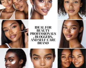 Skönhet Melanin Kvinna Svart Stockfoton Skönhetssalong Sociala Medier Inlägg Hudvård Instagram Esthetiker Mall Kosmetika Företag Kvinna