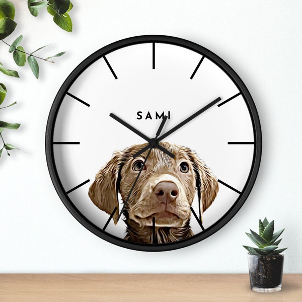 Personalisierte Hunde Wanduhr, individuelle Haustier Wanduhr mit Foto, individuelle Uhr mit Bild, personalisierte Uhr mit Foto