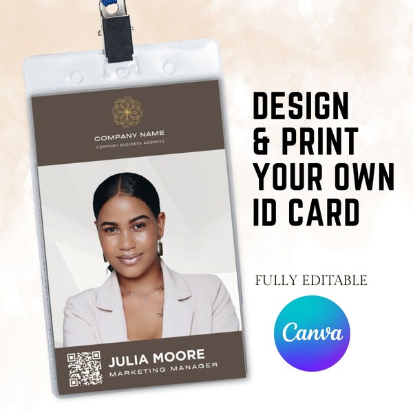 Design your own Name Tag, Badge, ID Badge, ID Card, Name Badge, Photo ID Badge, Employee Badge, Work Badge, Customized Name Tag