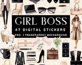 Digital Planner Stickers | Digital Sticker Book | Goodnotes Stickers | Girl Boss Stickers | Goodnotes Planner | Ipad Stickers | Png Stickers