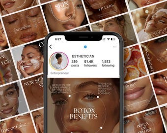 Esthetician Instagram Template, Skincare Instagram Template Dermatology Instagram Post Skincare Social Media Esthetician Canva Beauty Posts