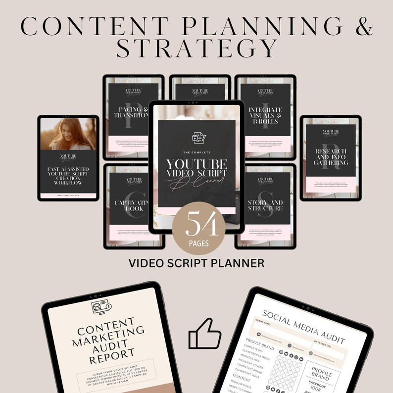 Youtube Banner Editable, Youtube Starter Kit, 200+ Youtuber Bundle ...