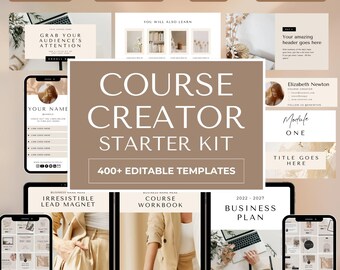 Course creator eBook Workbook template Canva. Ideal for coaches, bloggers, small business entrepreneurs, Lead Magnet Template