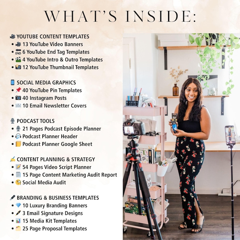 Youtube Banner Editable, Youtube Starter Kit, 200+ Youtuber Bundle ...
