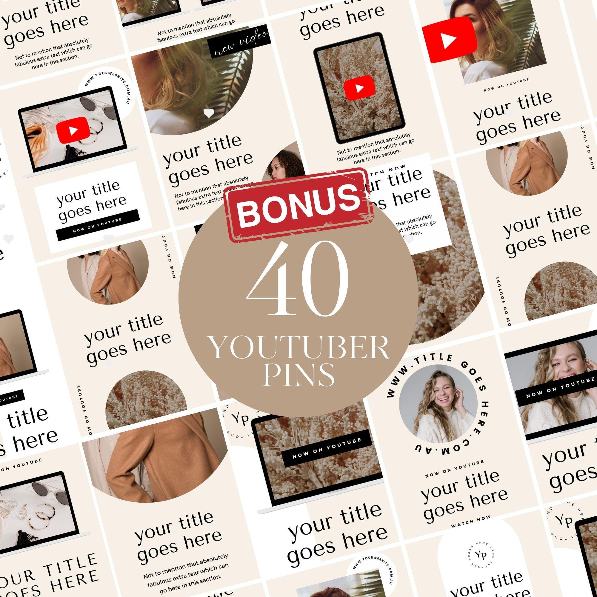 Youtube Banner Editable, Youtube Starter Kit, 200+ Youtuber Bundle ...