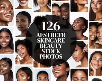 126 Aesthetic Skincare Stock Photos Social Media Beauty Instagram Canva Templates Flawless Healthy Glowing Skin AI Stock Images MRR