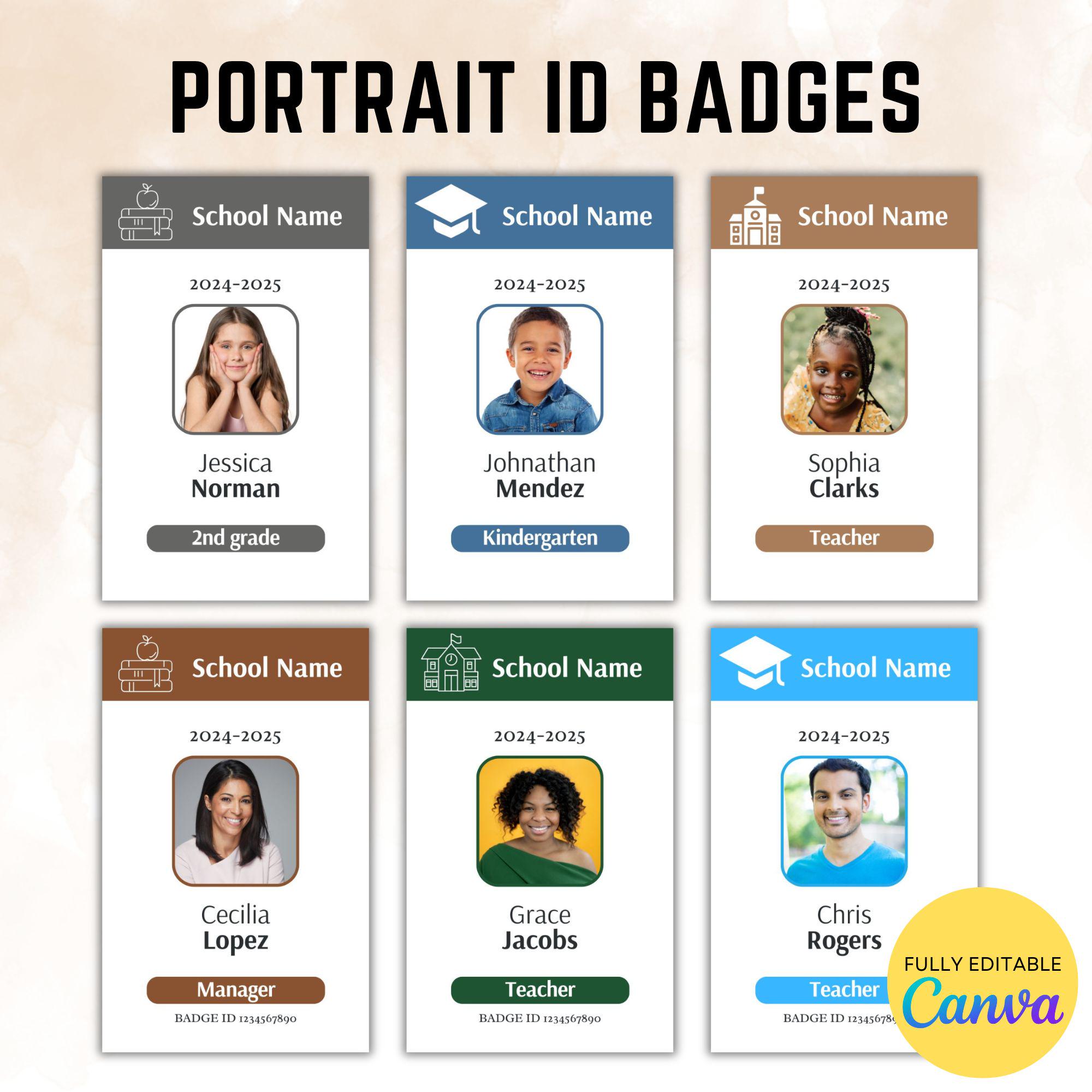 Teacher ID Card Template | Customizable Template | Custom Teacher ID Badge | Name Badge | School & Homeschool ID Card 8 designs