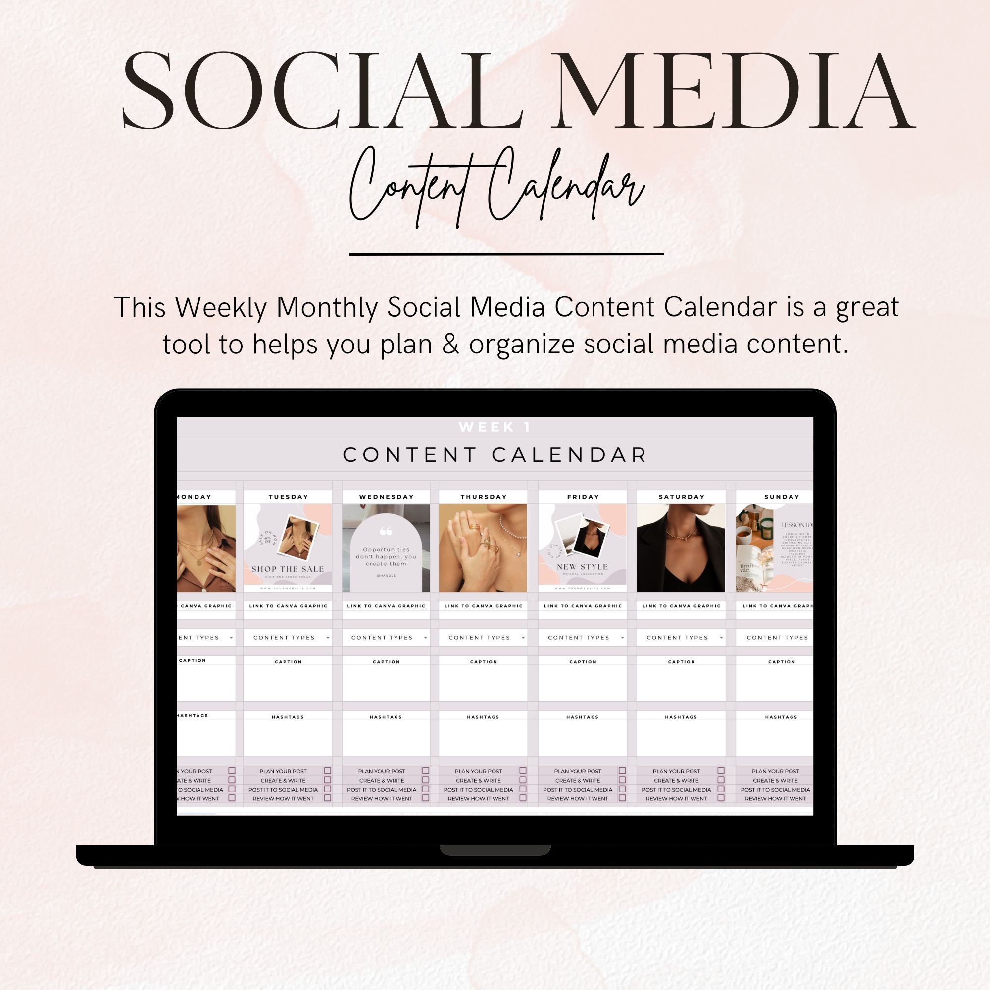 Complete Social Media Planner and Calendar | Yearly Content Planning | Monthly Batch Content ...